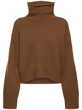 Loulou Studio: Stintino wool blend turtleneck sweater - Brown - women_0 | Luisa Via Roma