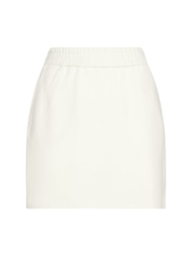 Max Mara: Onagro wool blend jersey mini skirt - Ivory - women_0 | Luisa Via Roma