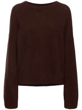 Loulou Studio: Ropo wool blend crewneck sweater - Brown - women_0 | Luisa Via Roma