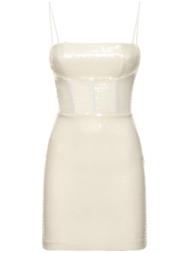 Nensi Dojaka: Kendall sequined mini dress - White - women_0 | Luisa Via Roma