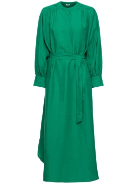 Eres: Robe longue en lin Aimee - Vert - women_0 | Luisa Via Roma
