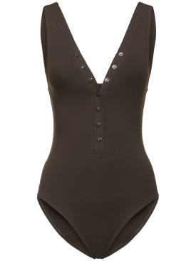 Eres: Icone one piece V-neck swimsuit - Grey - women_0 | Luisa Via Roma