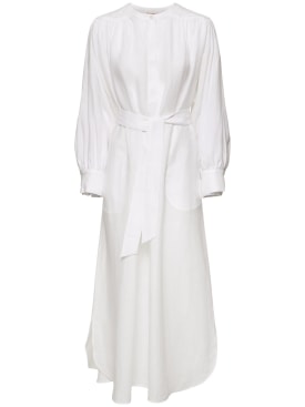 Eres: Vestido maxi de lino - Blanco - women_0 | Luisa Via Roma