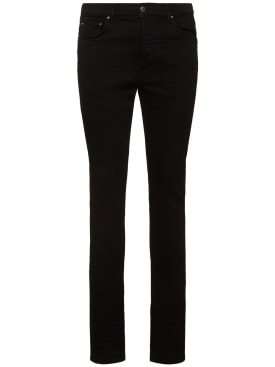 Amiri: 15cm Stack cotton denim jeans - Black - men_0 | Luisa Via Roma