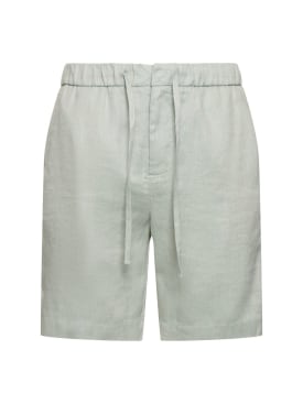 Frescobol Carioca: Felipe linen & cotton shorts - Mineral - men_0 | Luisa Via Roma