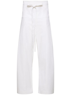 Matteau: Cotton wide pants - White - women_0 | Luisa Via Roma