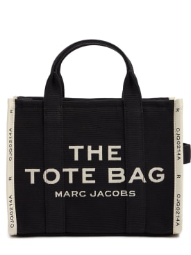 Marc Jacobs: The Medium Tote棉质提花托特包 - 黑色 - men_0 | Luisa Via Roma