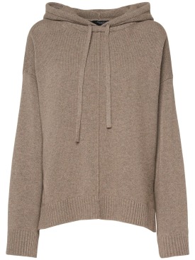 Weekend Max Mara: Jerez hooded wool blend sweater - Kahverengi - women_0 | Luisa Via Roma