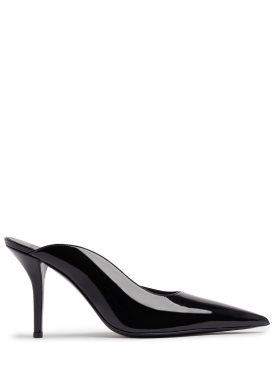 Gia Borghini: 85mm Abella patent faux leather mules - Black - women_0 | Luisa Via Roma
