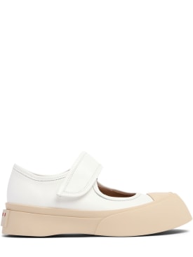 Marni: 20毫米Pablo Mary Jane皮革运动鞋 - 白色 - women_0 | Luisa Via Roma