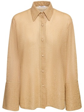 Oséree Swimwear: Lumiere lurex shirt - Gold - women_0 | Luisa Via Roma