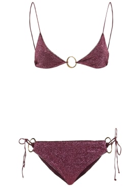 Oséree Swimwear: Bikini triangular de  lúrex - Morado - women_0 | Luisa Via Roma