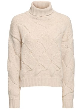 Mvp Wardrobe: Trigger knit turtleneck sweater - Ivory - women_0 | Luisa Via Roma