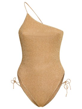 Oséree Swimwear: Lumiere lurex one piece swimsuit - Gold - women_0 | Luisa Via Roma