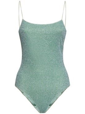 Oséree Swimwear: Maillot de bain une pièce en lurex Lumiere - Vert Clair - women_0 | Luisa Via Roma
