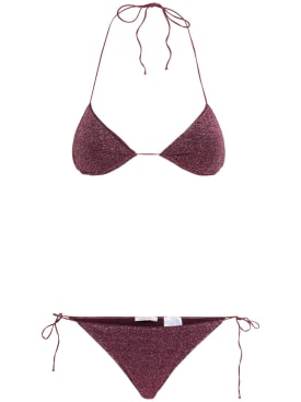 Oséree Swimwear: Lumiere lurex triangle bikini - Purple - women_0 | Luisa Via Roma