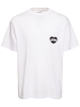 Carhartt WIP: Amour cotton t-shirt w/pocket - White/Black - men_0 | Luisa Via Roma