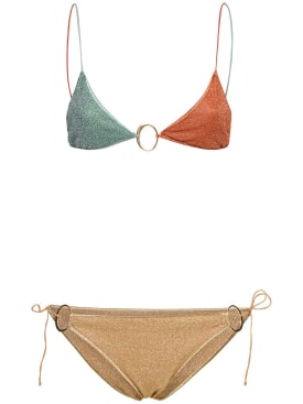 Oséree Swimwear: Lumiere lurex triangle bikini - Multicolor - women_0 | Luisa Via Roma