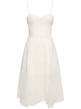 Ermanno Scervino: Flared lace midi dress - White - women_0 | Luisa Via Roma