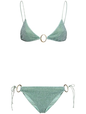 Oséree Swimwear: Lumiere金银丝三角形比基尼套装 - 浅绿色 - women_0 | Luisa Via Roma