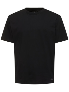 Carhartt WIP: Lot de 2 t-shirts en coton Standard - Noir - men_0 | Luisa Via Roma