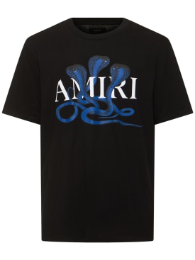 Amiri: Snake t-shirt - Black/Blue - men_0 | Luisa Via Roma