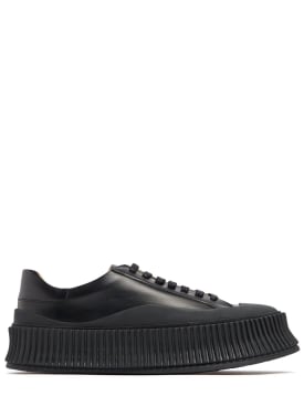 Jil Sander: 40毫米硫化皮革运动鞋 - 黑色 - women_0 | Luisa Via Roma