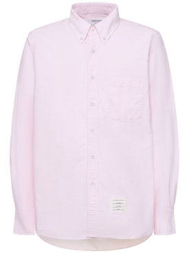 Thom Browne: Chemise droite boutonnée - Lt Pink - men_0 | Luisa Via Roma