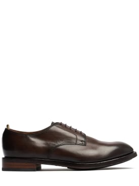 Officine Creative: Chaussures derby en cuir Temple - Canyon Ebano - men_0 | Luisa Via Roma