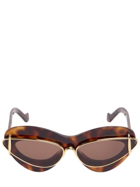 Loewe: Double Frame acetate sunglasses - Havana - women_0 | Luisa Via Roma