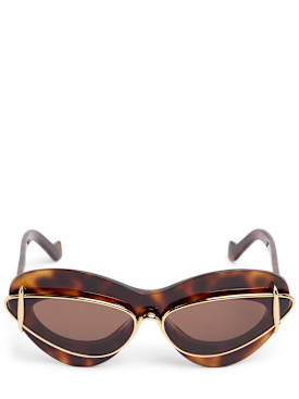 Loewe: Double Frame acetate sunglasses - Havana - women_0 | Luisa Via Roma