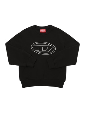 Diesel Kids: Sweatshirt aus Baumwolle mit Logo - Schwarz - kids-girls_0 | Luisa Via Roma