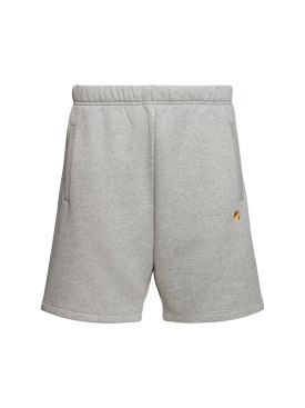 Carhartt WIP: Chase cotton blend sweat shorts - Grey Heather/Go - men_0 | Luisa Via Roma