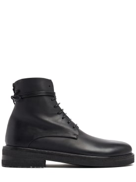 Marsell: Parrucca leather lace-up boots - Dark Brown - men_0 | Luisa Via Roma