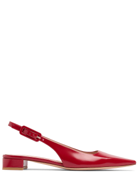 Gianvito Rossi: Chaussures plates à bride en cuir Tokio 20 mm - Rouge - women_0 | Luisa Via Roma