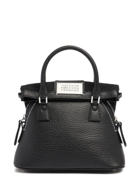Maison Margiela: 5AC Micro grained leather top handle bag - Black - women_0 | Luisa Via Roma