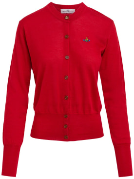 Vivienne Westwood: Cardigan en maille de laine Bea - Rouge - women_0 | Luisa Via Roma