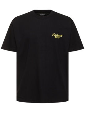 Carhartt WIP: Friendship organic cotton t-shirt - Black/Yellow - men_0 | Luisa Via Roma