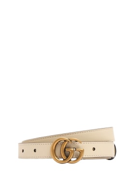 Gucci: 2cm GG Marmont leather belt - White - women_0 | Luisa Via Roma