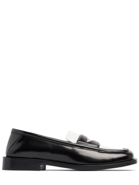 The Attico: 20mm Amanda leather college loafers - White/Black - women_0 | Luisa Via Roma