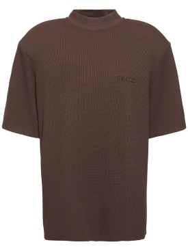 The Attico: Kilie cotton jersey t-shirt - Dark Brown - women_0 | Luisa Via Roma
