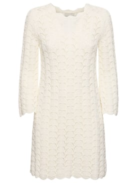 Loulou Studio: Ditu cotton mini dress - Ivory - women_0 | Luisa Via Roma