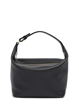 Valextra: Mochi leather top handle bag - Black - women_0 | Luisa Via Roma