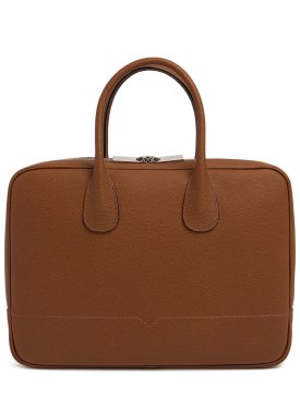 Valextra: New My Logo zipped briefcase - Cioccolato - men_0 | Luisa Via Roma
