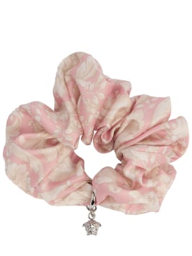 Versace: Baroque print scrunchie - Pink/White - women_0 | Luisa Via Roma