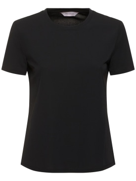 Max Mara: Camiseta de jersey - Negro - women_0 | Luisa Via Roma