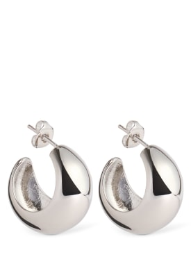 Isabel Marant: Shiny Crescent hoop earrings - Silver - women_0 | Luisa Via Roma