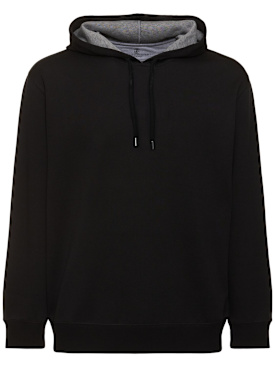 Brunello Cucinelli: Felpa in cotone - Nero - men_0 | Luisa Via Roma