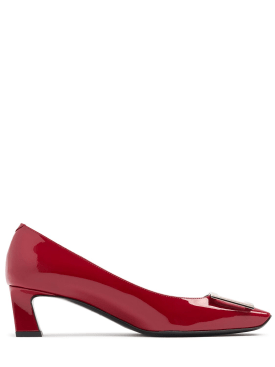 Roger Vivier: Zapatos de tacón Trompette de charol 45mm - Rojo - women_0 | Luisa Via Roma