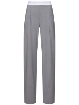 Alexander Wang: High waisted pleated wool pants - Grey - women_0 | Luisa Via Roma